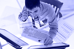 Man working at his desk